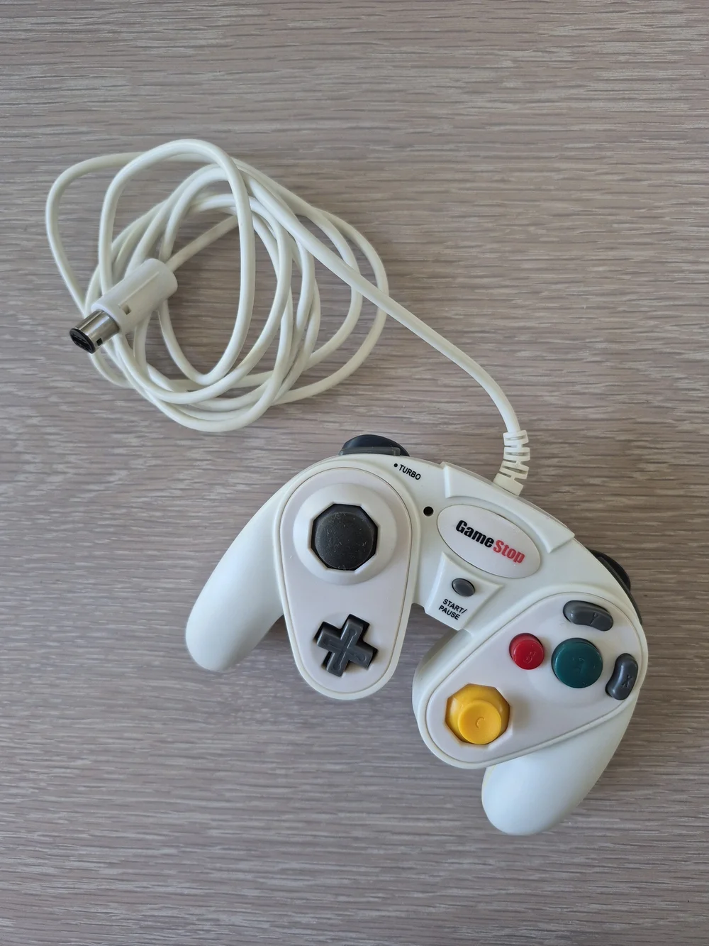 GameStop White Wired Video Game Controller with Multicolor Buttons